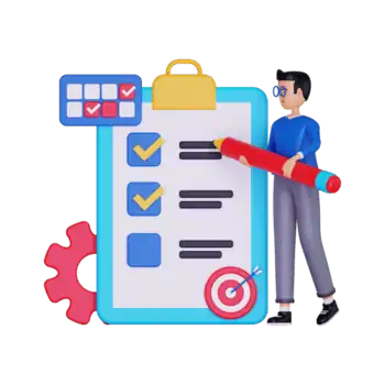 3D illustration representing fitness goals and planning